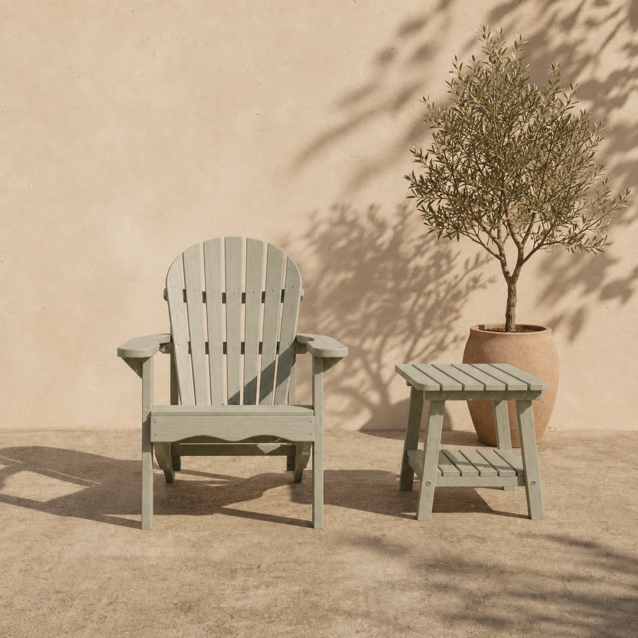 UNGURS Adirondack Side Table – Wooden Outdoor Garden Table