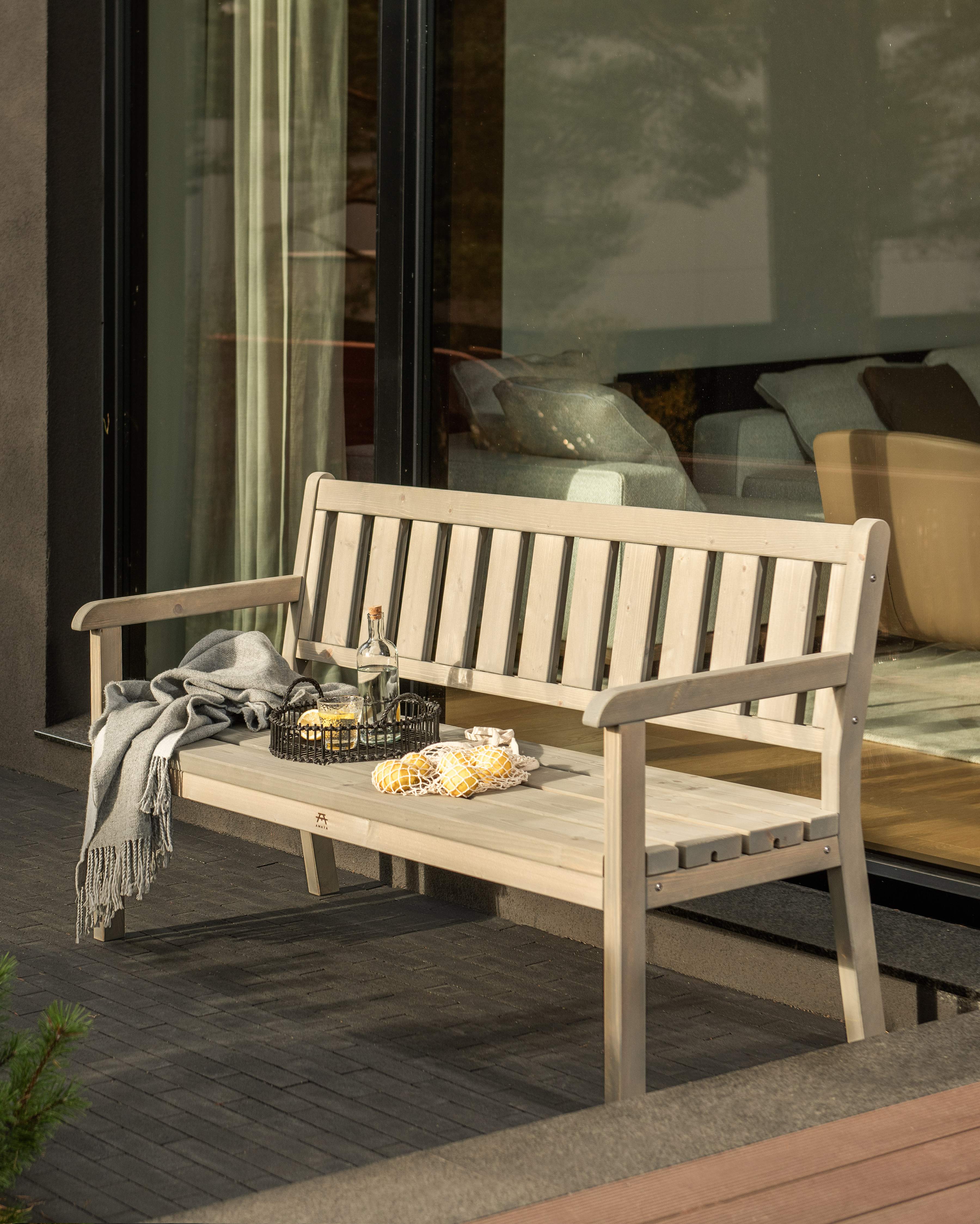 Wooden three seat Garden Bench – amatamoments
