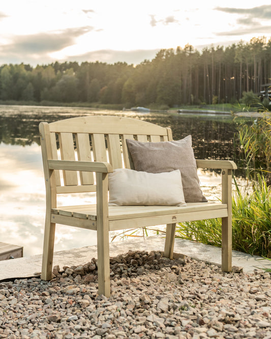 Classic Wooden Two Seater Garden Bench Wood