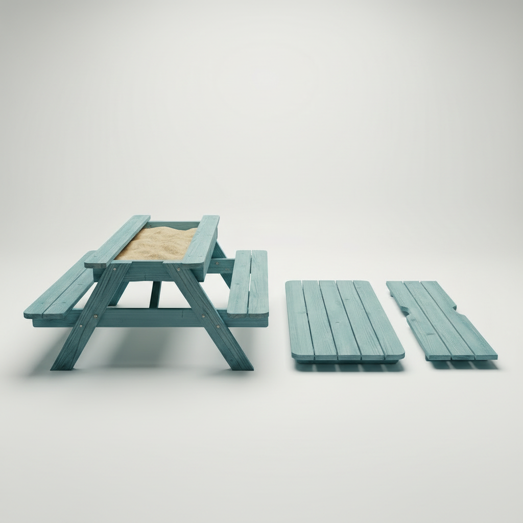 AMATA Kids 2-in-1 Picnic Table SET with Interchangeable Sandpit & Standard Tabletop