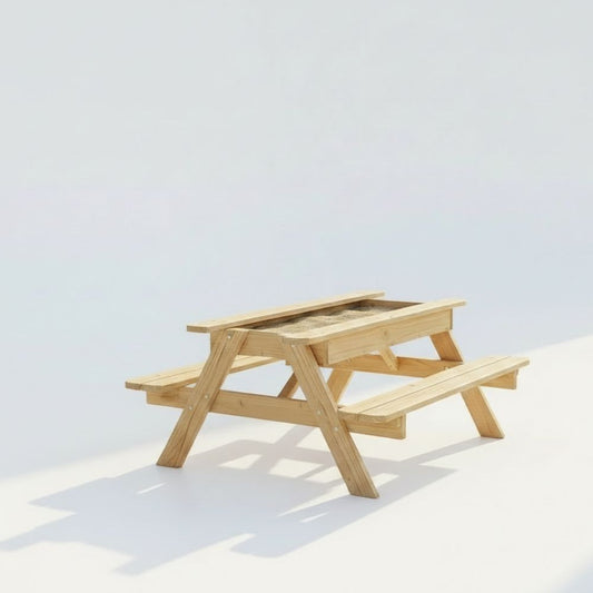 AMATA Kids 2-in-1 Picnic Table SET with Interchangeable Sandpit & Standard Tabletop