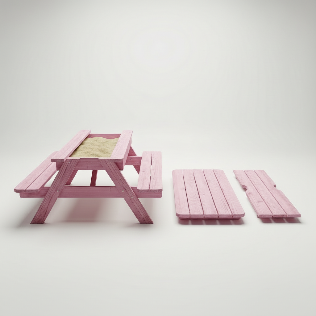 AMATA Kids 2-in-1 Picnic Table SET with Interchangeable Sandpit & Standard Tabletop