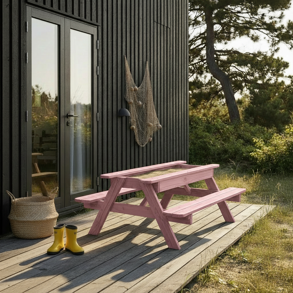 AMATA Kids 2-in-1 Picnic Table SET with Interchangeable Sandpit & Standard Tabletop