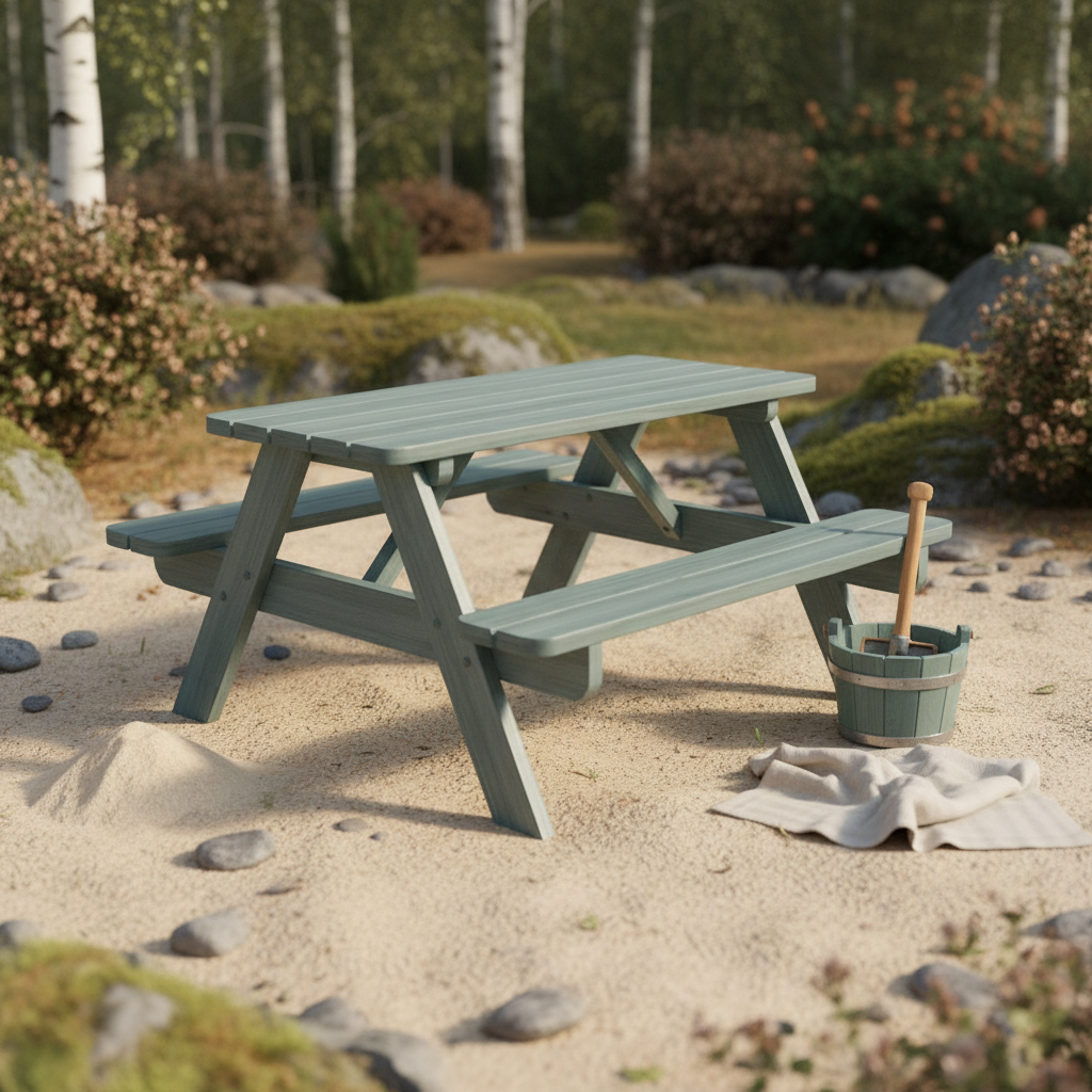 AMATA Kids 2-in-1 Picnic Table SET with Interchangeable Sandpit & Standard Tabletop