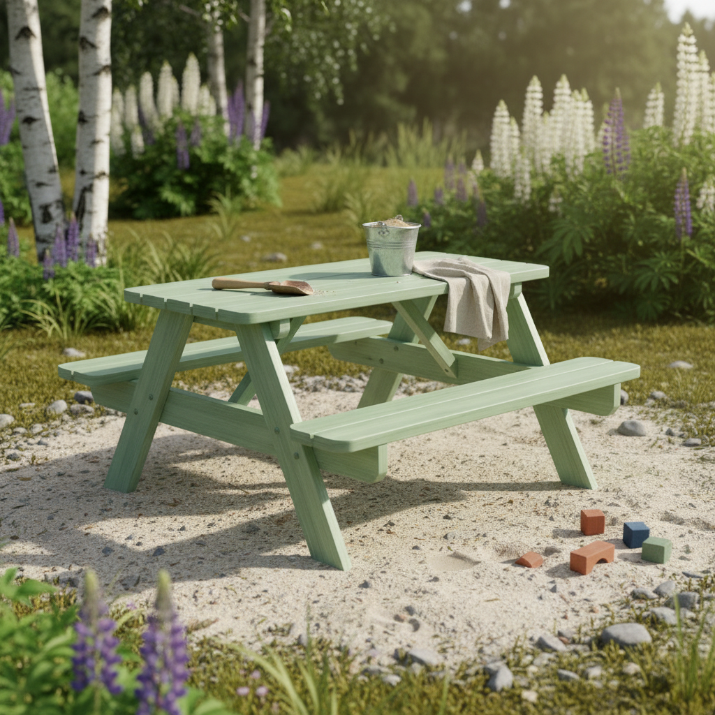AMATA Kids 2-in-1 Picnic Table SET with Interchangeable Sandpit & Standard Tabletop