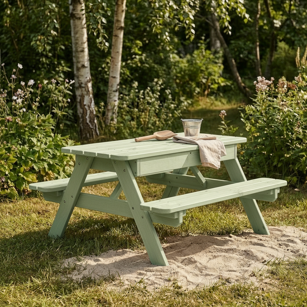 AMATA Kids 2-in-1 Picnic Table SET with Interchangeable Sandpit & Standard Tabletop