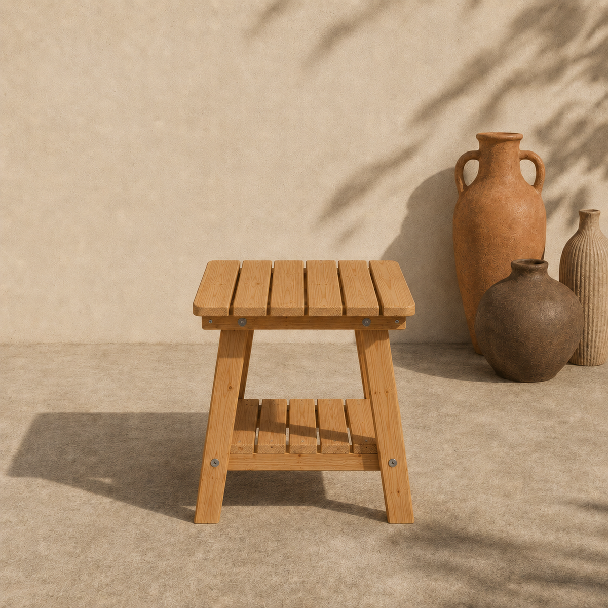 UNGURS Adirondack Side Table – Wooden Outdoor Garden Table