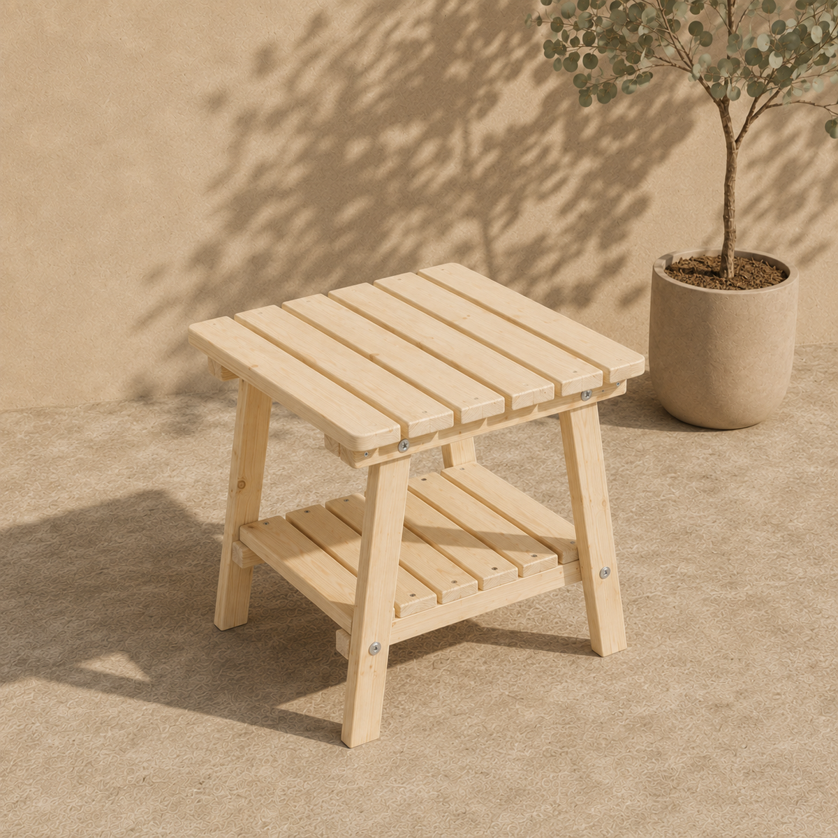UNGURS Adirondack Side Table – Wooden Outdoor Garden Table