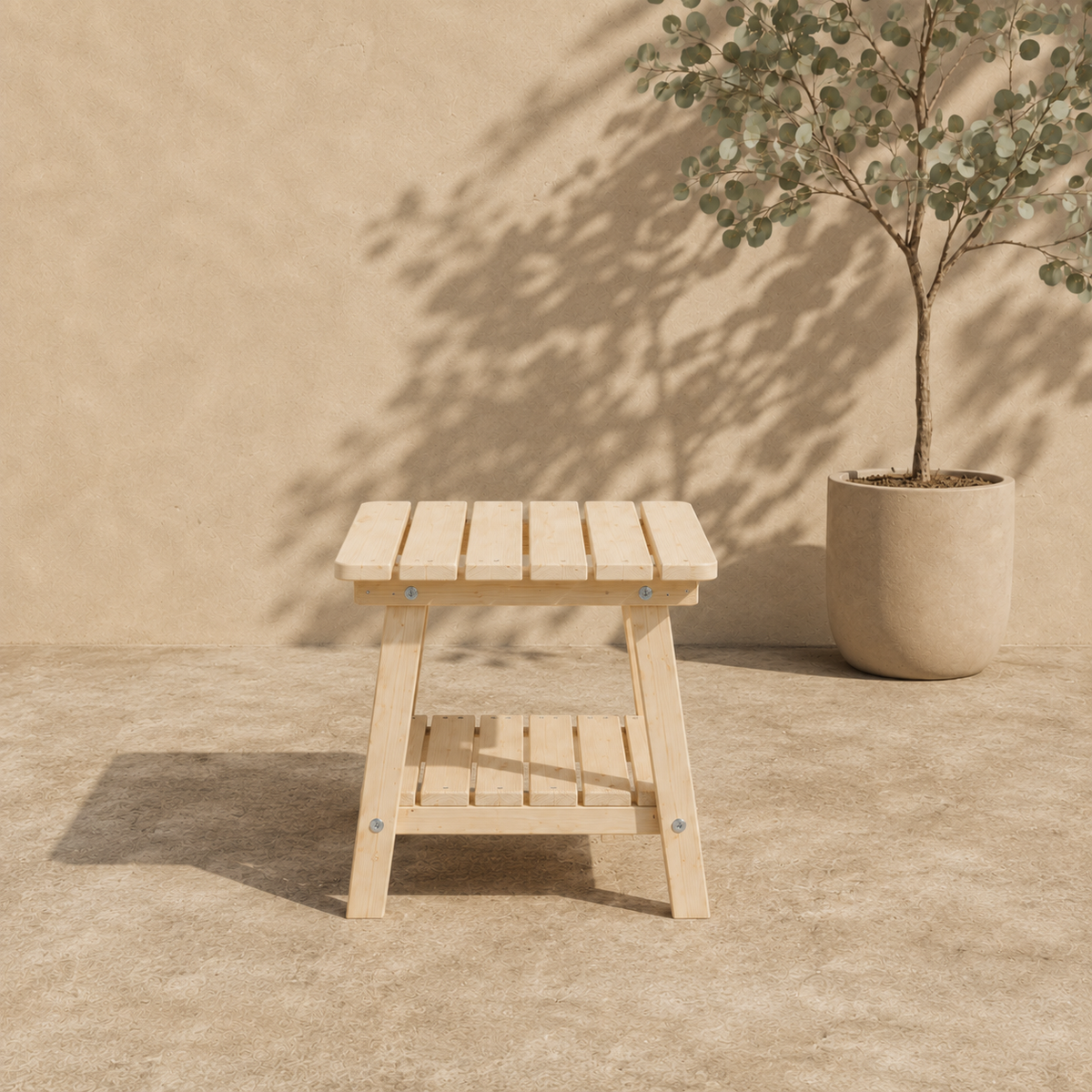 UNGURS Adirondack Side Table – Wooden Outdoor Garden Table
