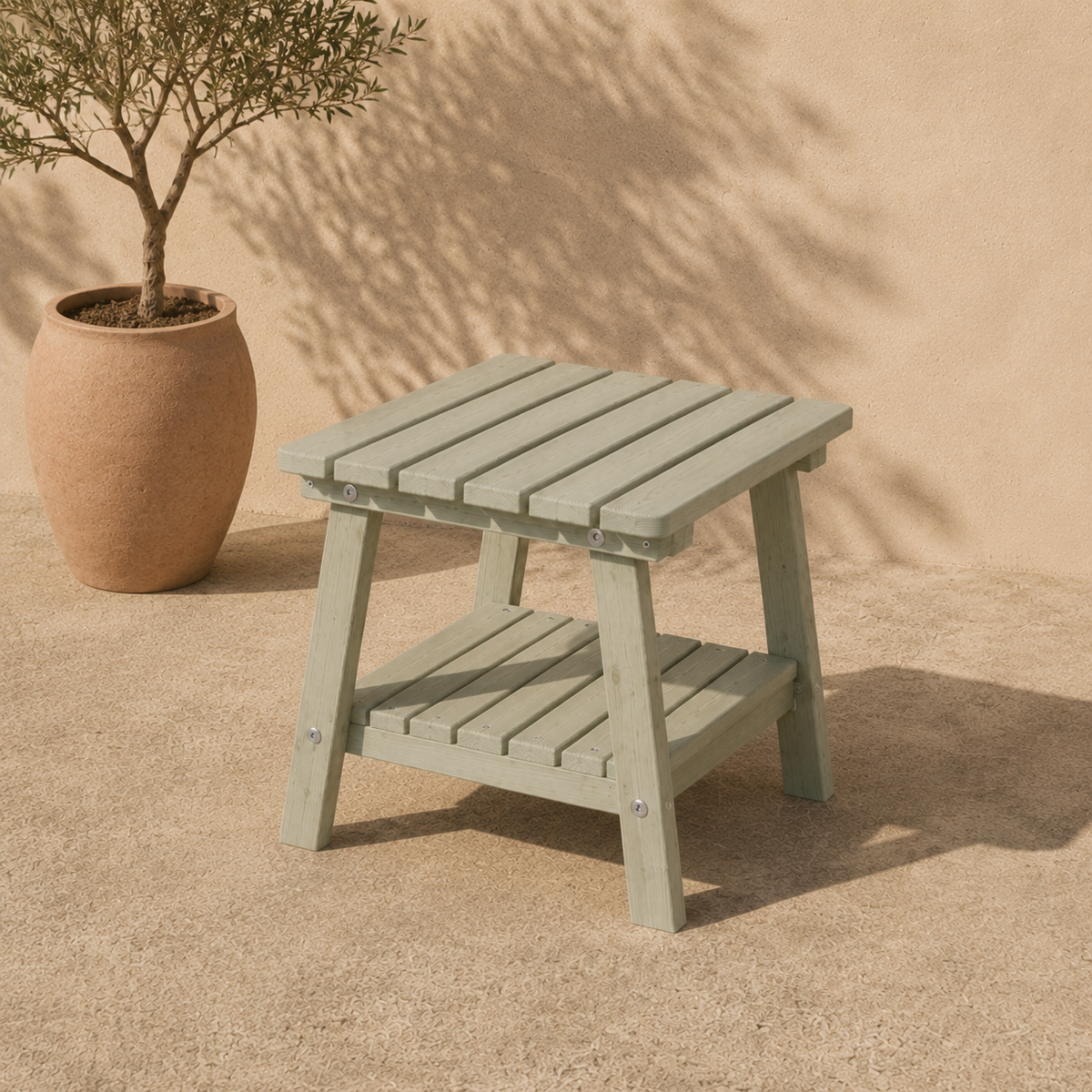 UNGURS Adirondack Side Table – Wooden Outdoor Garden Table