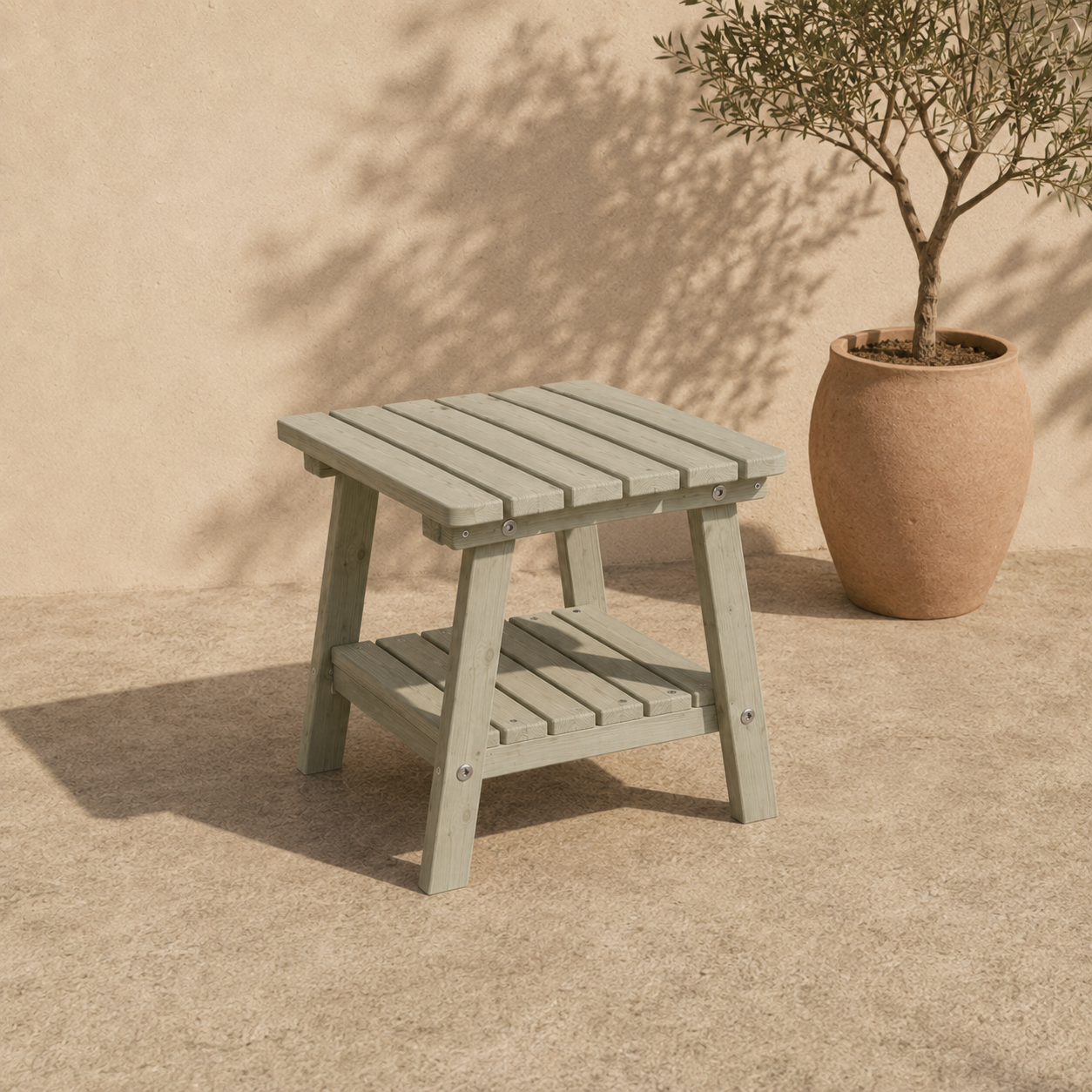 UNGURS Adirondack Side Table – Wooden Outdoor Garden Table