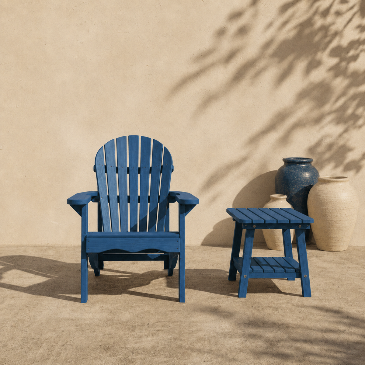 UNGURS Adirondack Side Table – Wooden Outdoor Garden Table