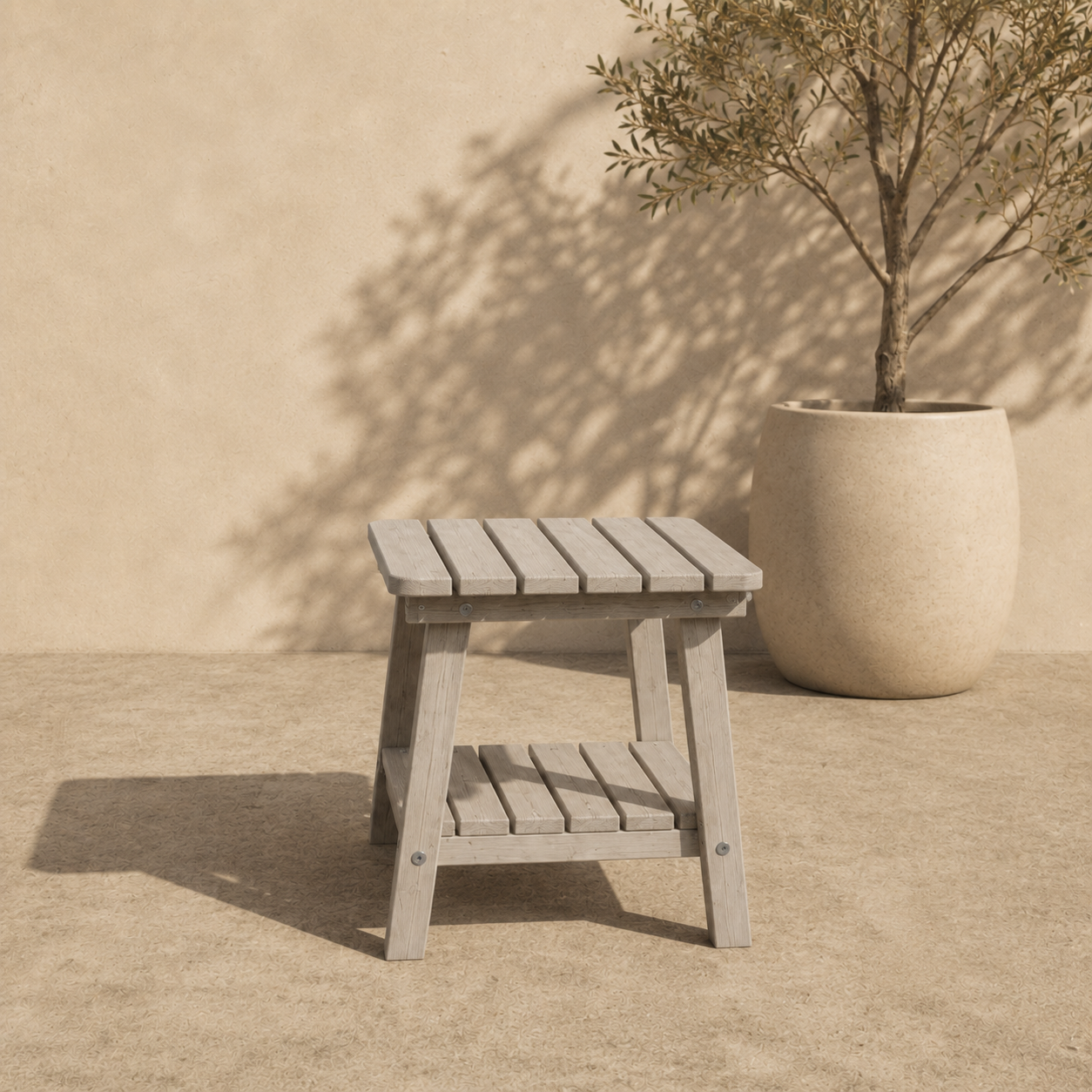 UNGURS Adirondack Side Table – Wooden Outdoor Garden Table