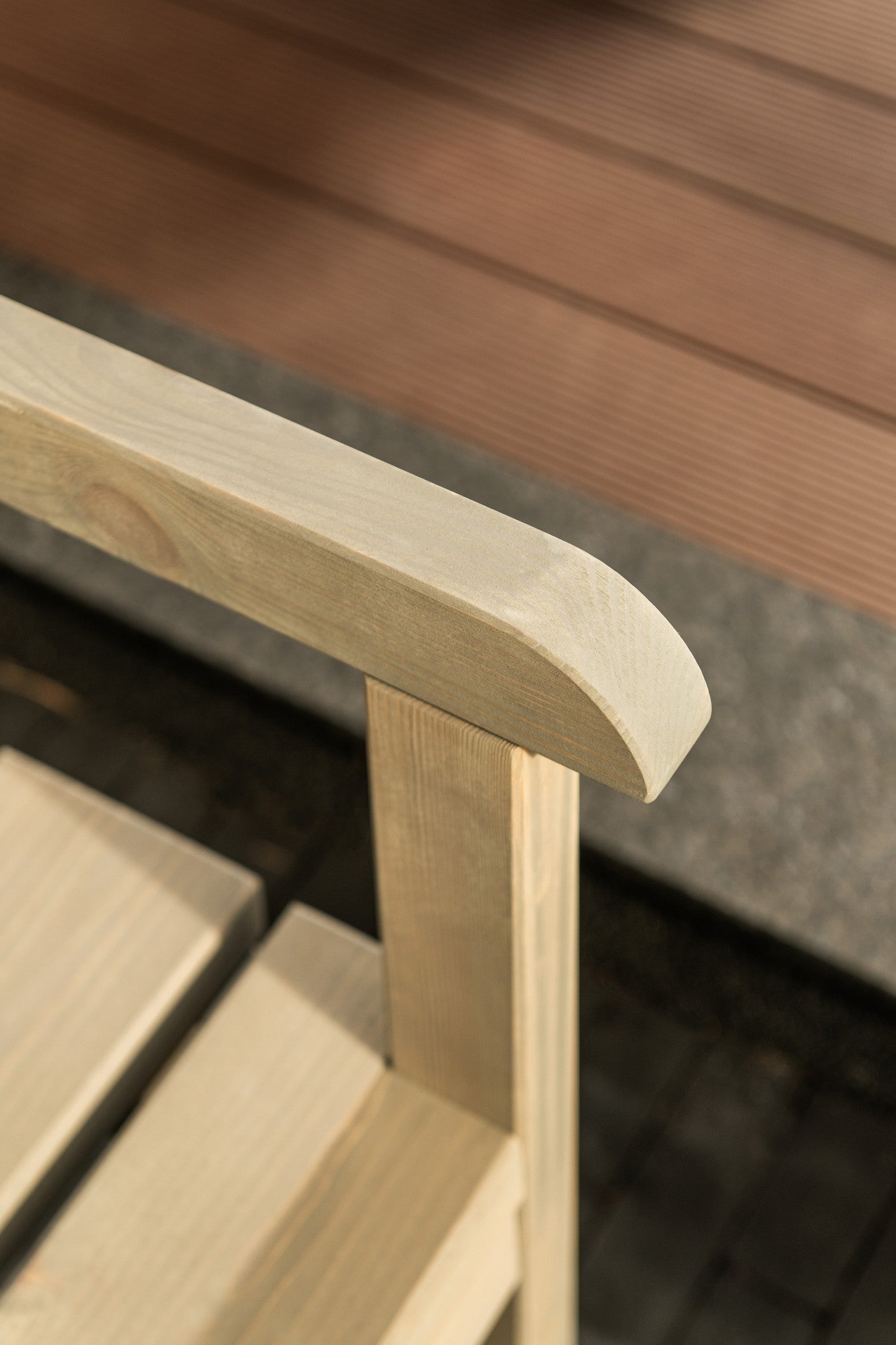 Wooden three seat Garden Bench with Arched Back
