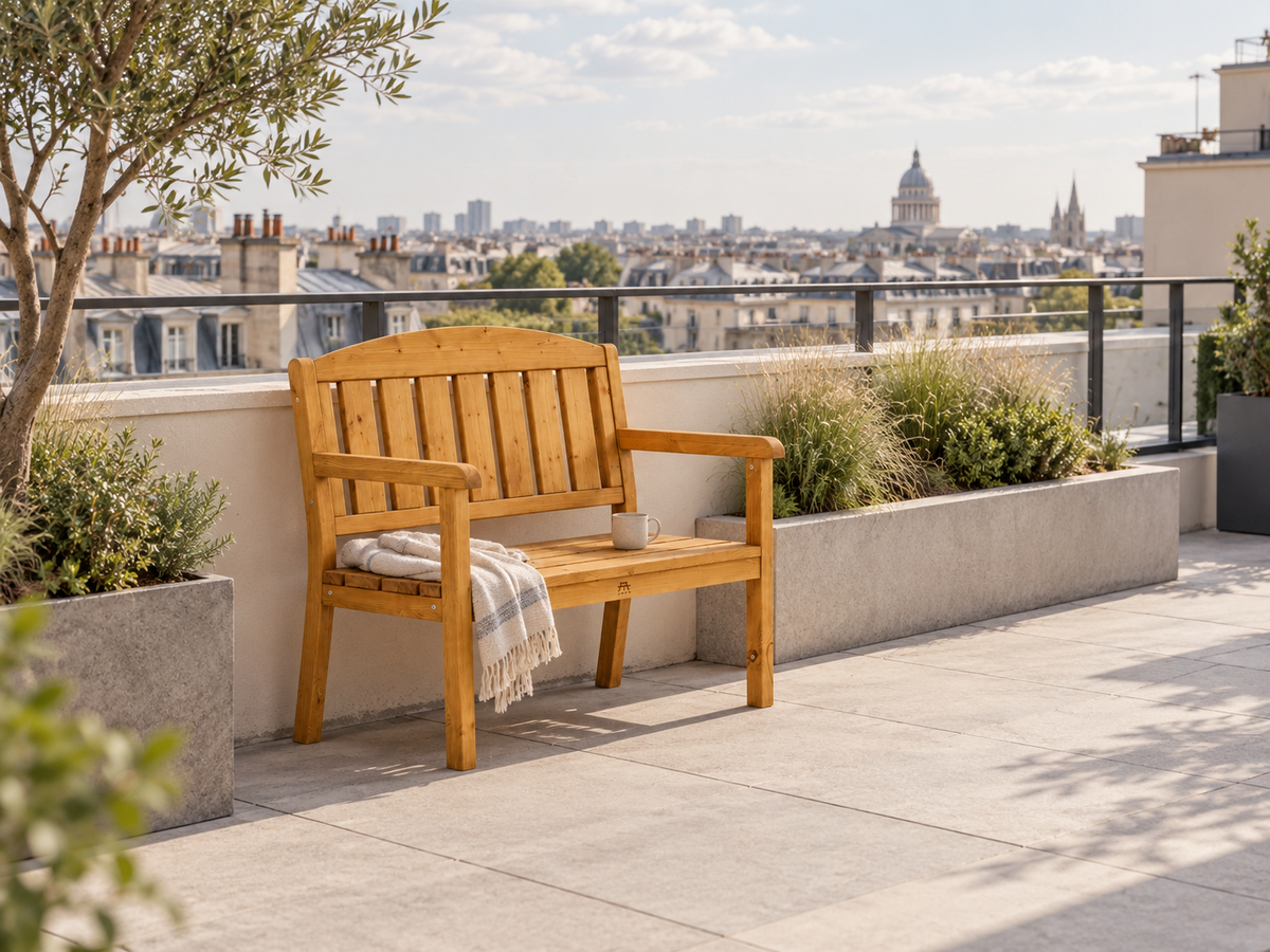 WENDEN 2-seater garden bench, brown