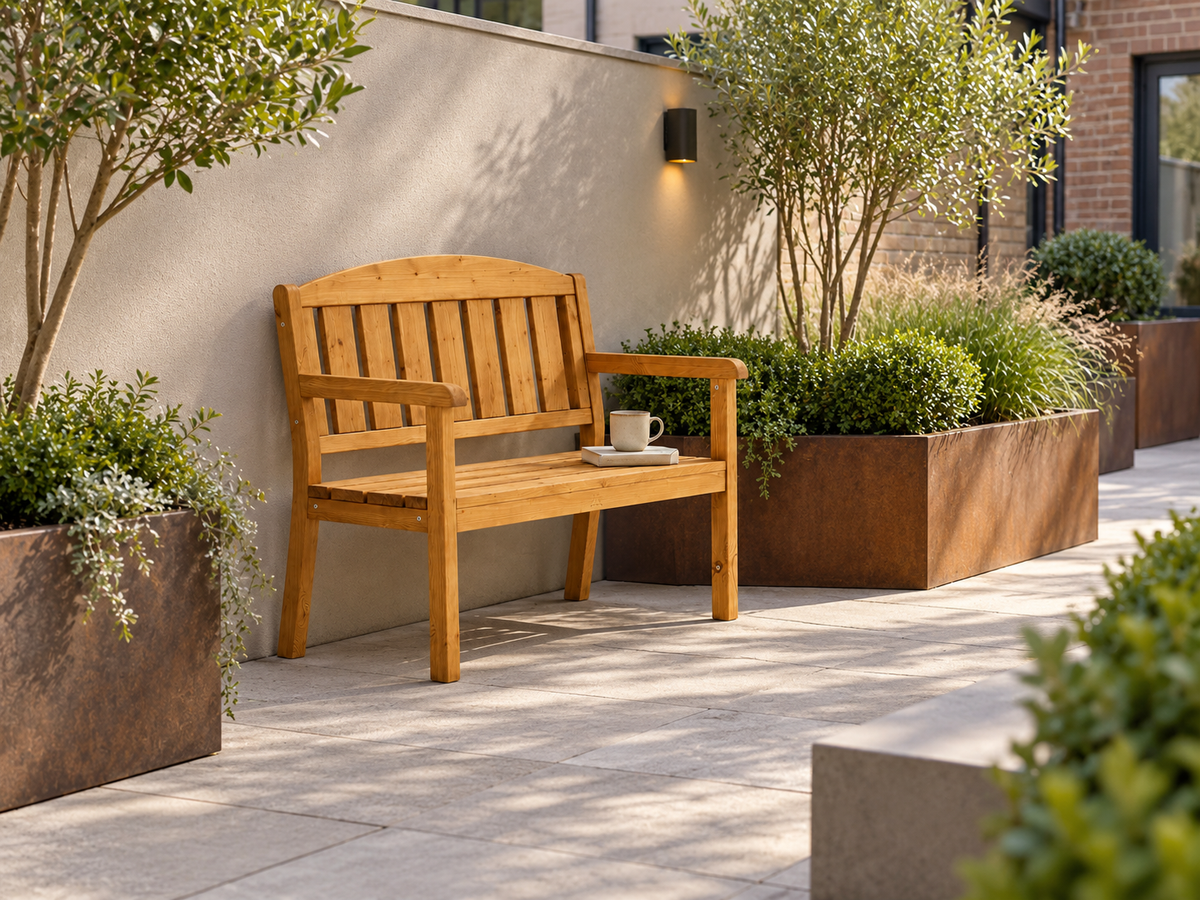 WENDEN 2-seater garden bench, brown