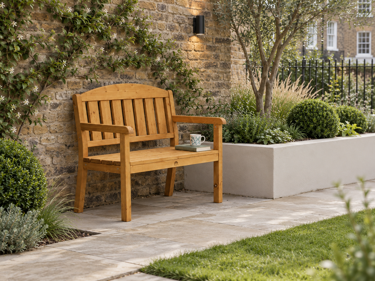 WENDEN 2-seater garden bench, brown